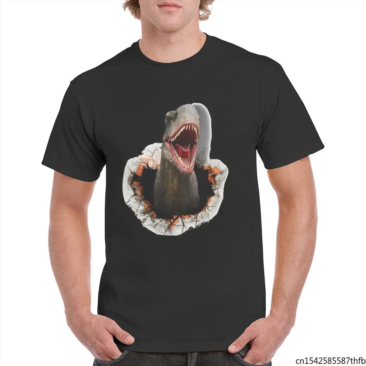 

Мужская футболка с круглым вырезом, коротким рукавом и принтом