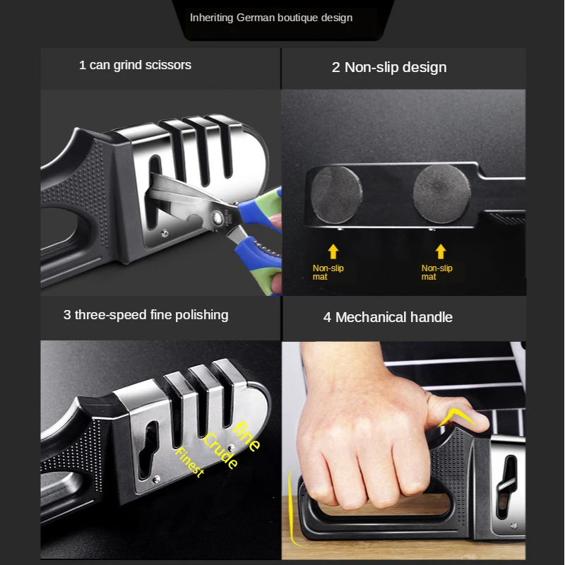 Точилка для ножей инструмент заточки 3 этапа с алмазным покрытием и тонким