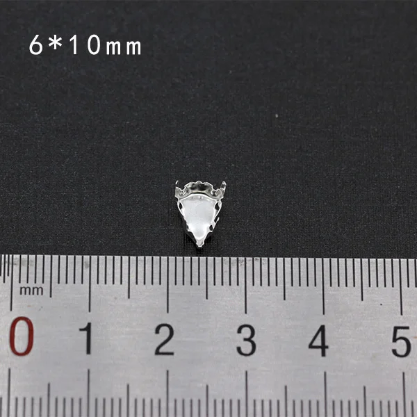 6x10mm pear 30p пустая основа установка пришивные стразы граненые хрустальные драгоценности Посеребренные пустые коготь для камня аксессуары для одежды ссылка 1 - Цвет: 6x10mm pear