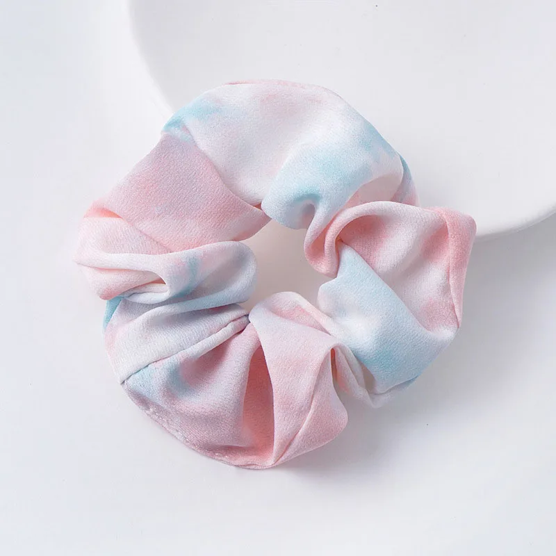 

1Pcs Elegant Women Chiffon Scrunchie Elastic Handmade Multicolor Gradient Hair Band Ponytail Holder Headband Hair Accessories