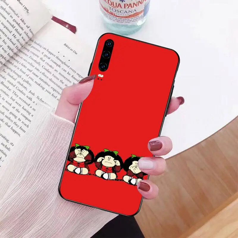 

PENGHUWAN mafalda Newly Arrived Black Cell Phone Case for Huawei Honor 20 10 9 8 8x 8c 9x 7c 7a Lite view pro