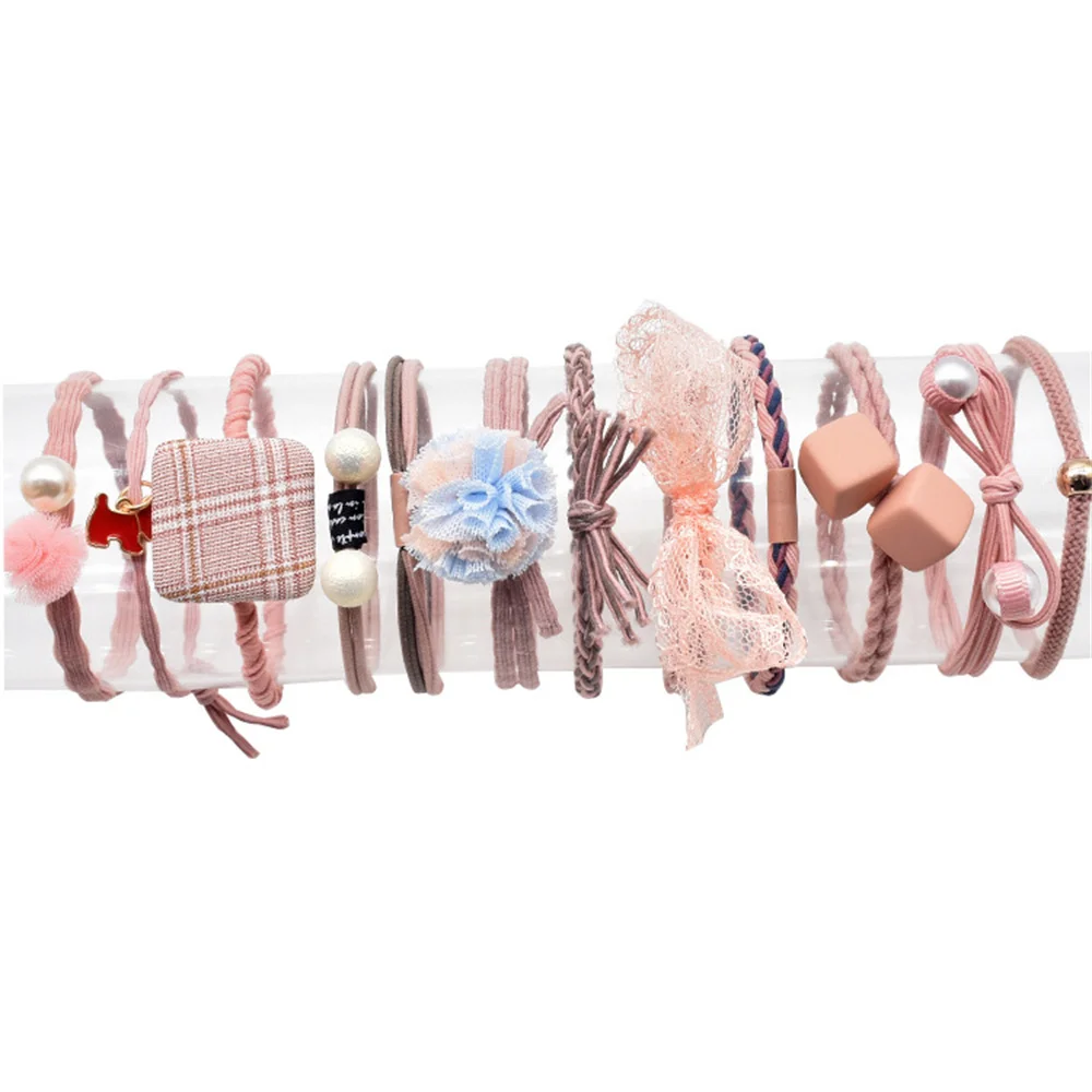 12 шт./компл. эластичные повязки для волос женщин и девушек корейский цветок