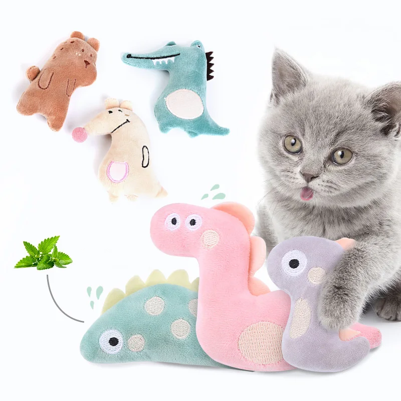 

Cartoon Animal Cat Toy Catnip Cute Plush Pet Kitten Funny Interactive Toys Claws Thumb Bite Cat mint For Cats Teeth toys