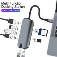 1908 8 in 1 type c hub 4k 1080p hdmi compatible rj45 1000m network card usb c hub adapter for computerandroid phone