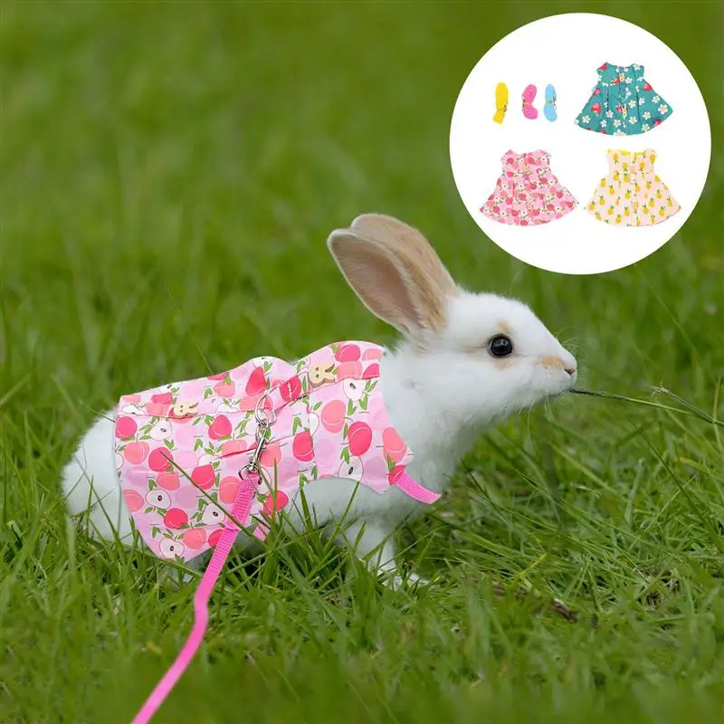 

3 Sets Creative Summer Fashion Adorable Rabbit Vest Harness Pet Rabbit Harness