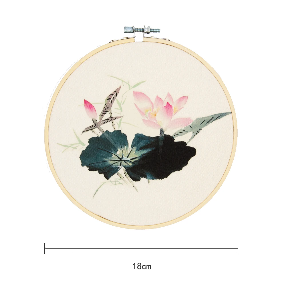 

One piece handmade wall desk decoration home shop bar wedding scene ornament Cotton canvas hand painted Lotus No. QC-1821