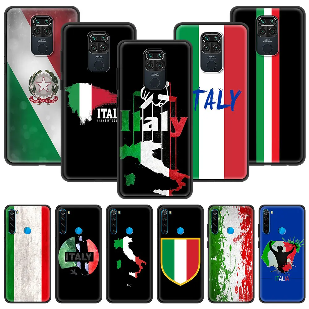 

italy flag Phone Case For Xiaomi Redmi Note 9S 9 8 7 10 Pro 8T 9C 9A 8A Shockproof Silicone Smart Back Cover