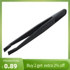 Ручной инструмент черный пластиковый плоский наконечник антистатический пинцет пластиковый пинцет