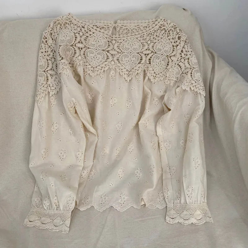 

Lamtrip hook lace patchwork full embroidery lolita shirt blouse 2020 chic kawaii shirt