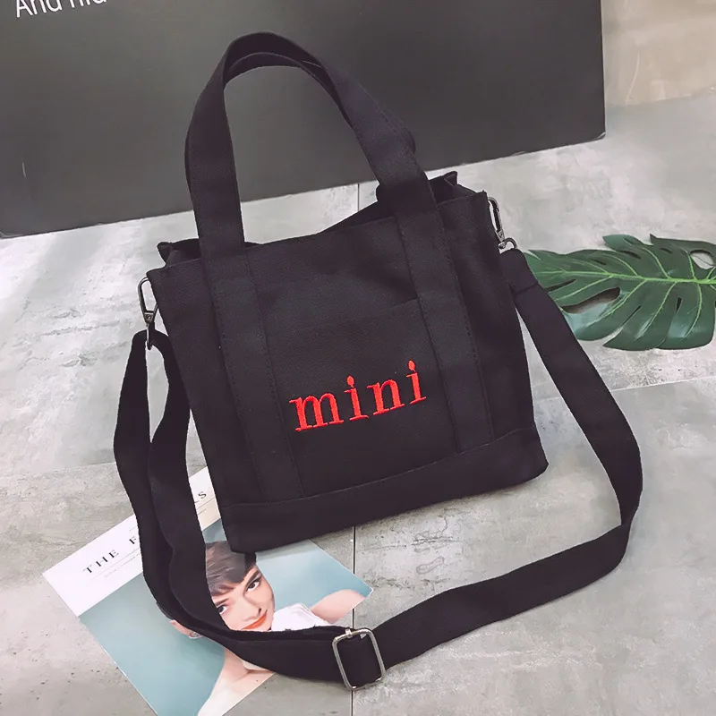 

womens hands canvas women's new mini square fashion trend one shoulder messenger student bag purses