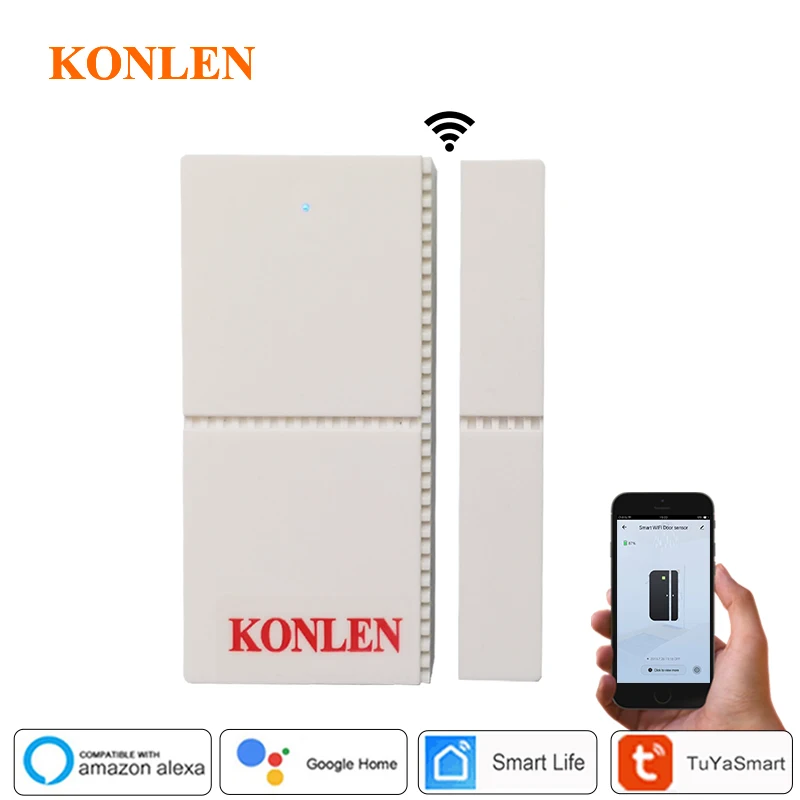 Умный Магнитный датчик двери и окна Tuya Wi-Fi оповещение о входе сигнализации