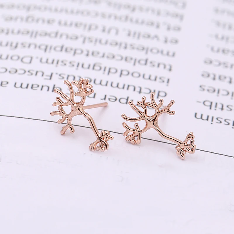 1 pair/tree earrings funny brain neuron 4 colors earring gifts good luck | Stud Earrings