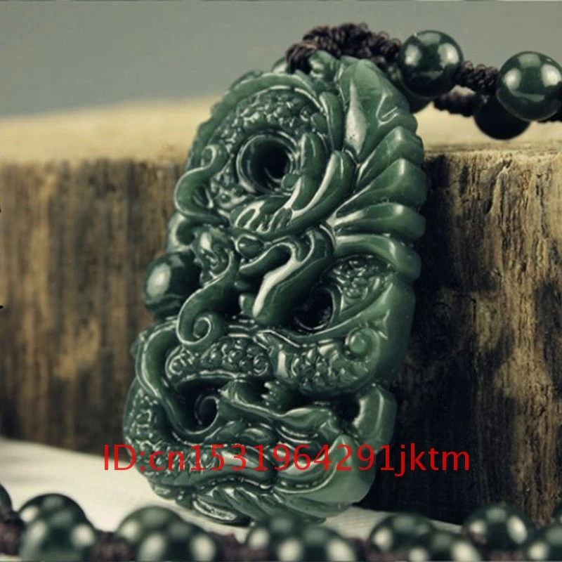 

Jadeite подвеска украшения подарки Амулет для женщин для Дракона натуральный нефрит ожерелье модное очарование Hetian резной китайский мужской