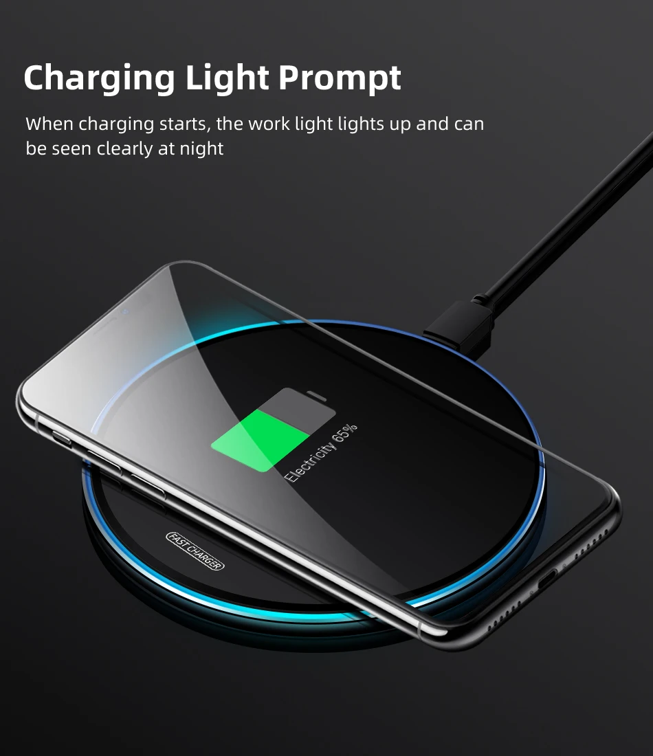 Беспроводное быстрое зарядное устройство Qi 15 Вт Type C QC 3 0 стандартная зарядная