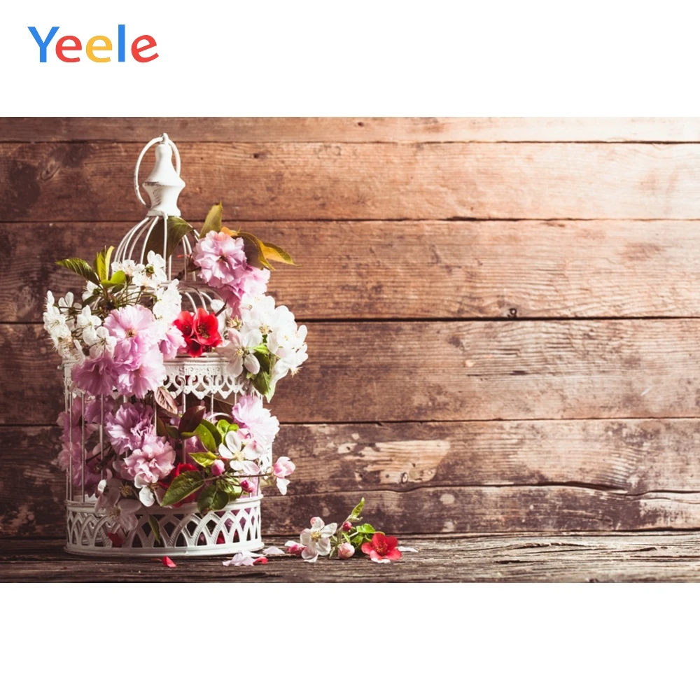 Yeele Wooden Board Planks Flowers Baby Pets Newborn Vinyl Photography Backgrounds Photographic Backdrops for Photo Studio Props