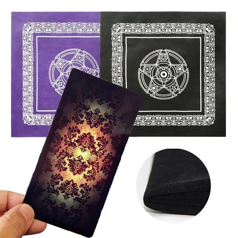 

49x49cm Tarot Tablecloth Durable Twelve Constellations Soft Oracle Card Pad For Board Game Fortune Astrology