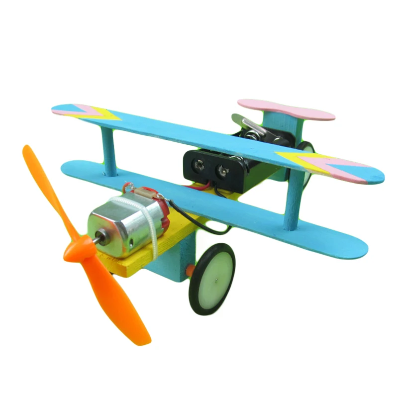DIY model aircraft car electric glider wood plane car technology invention student experiment manual material model toy