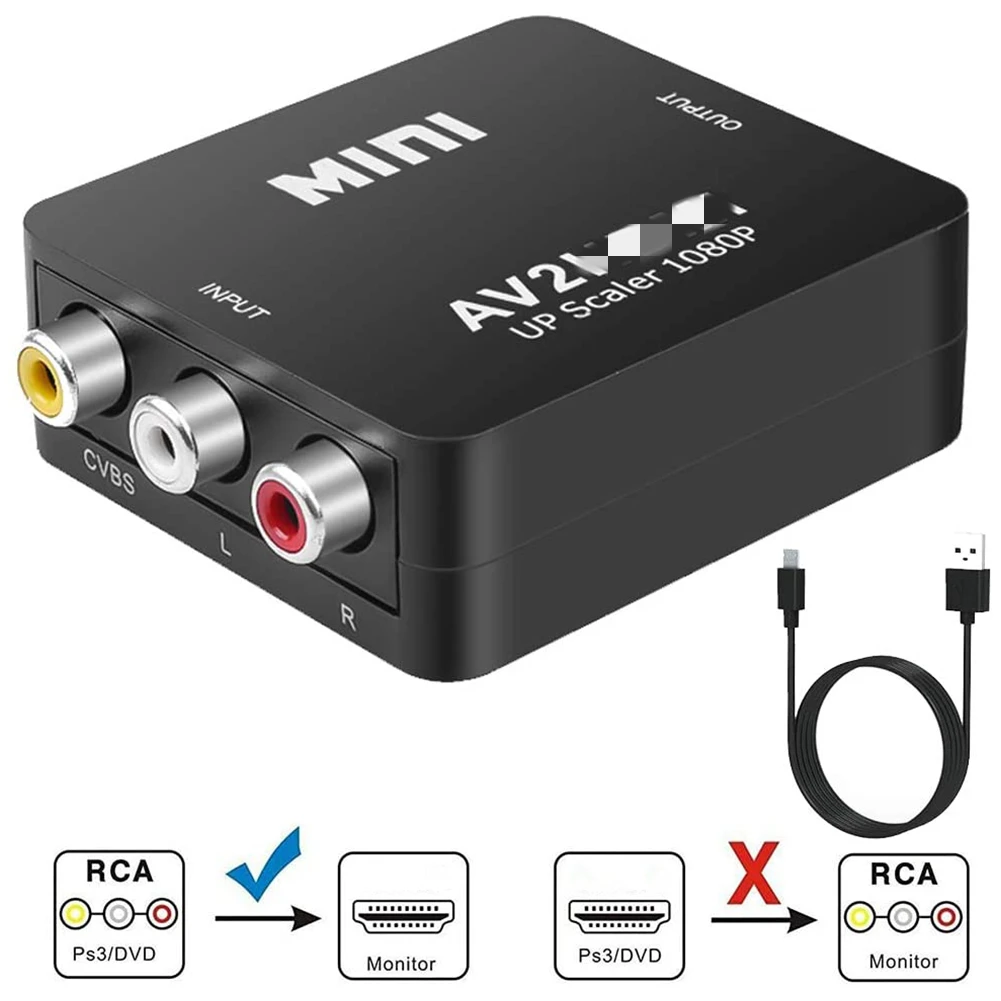 HD 1080P AV к HDMI совместимый конвертер телевизионный адаптер домашнее украшение для