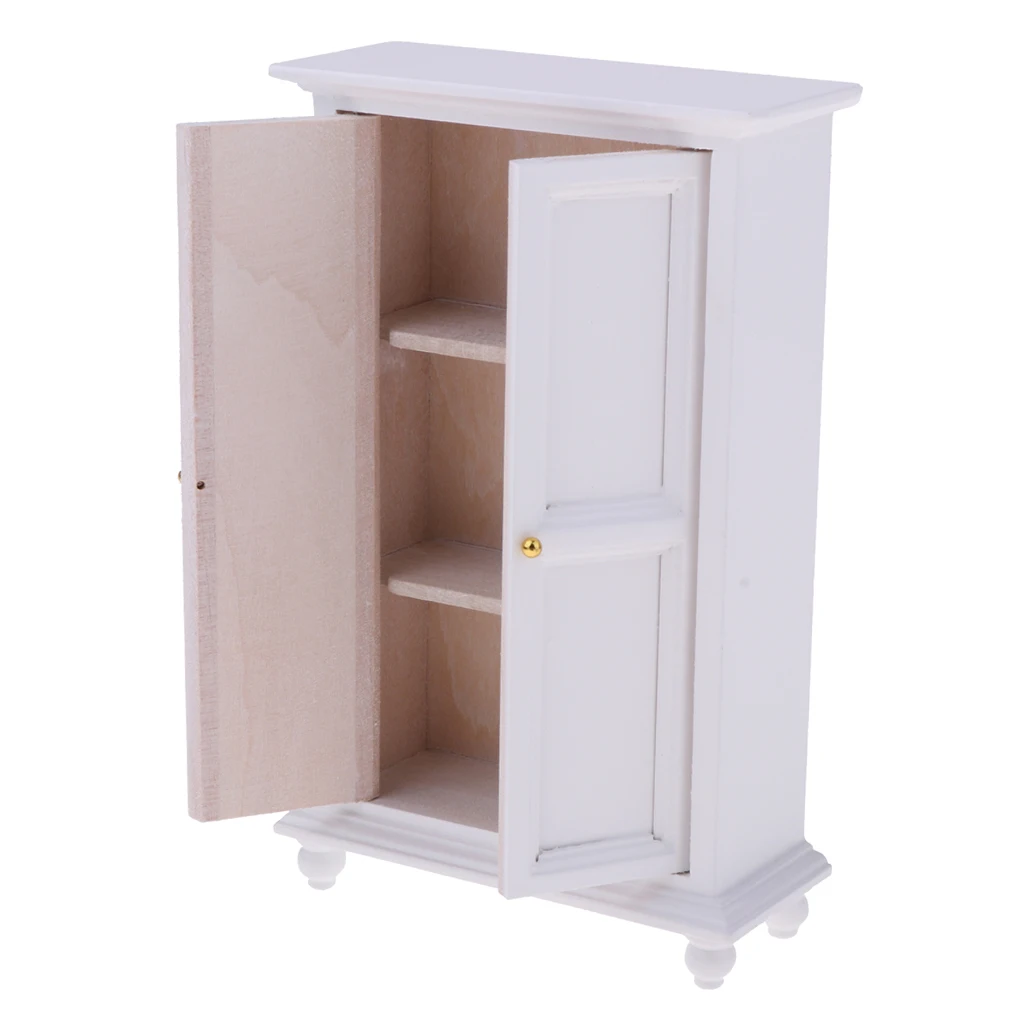 

European 1/12 Miniature 3-Layer Cabinet Wardrobe Dolls House Accessories Kids