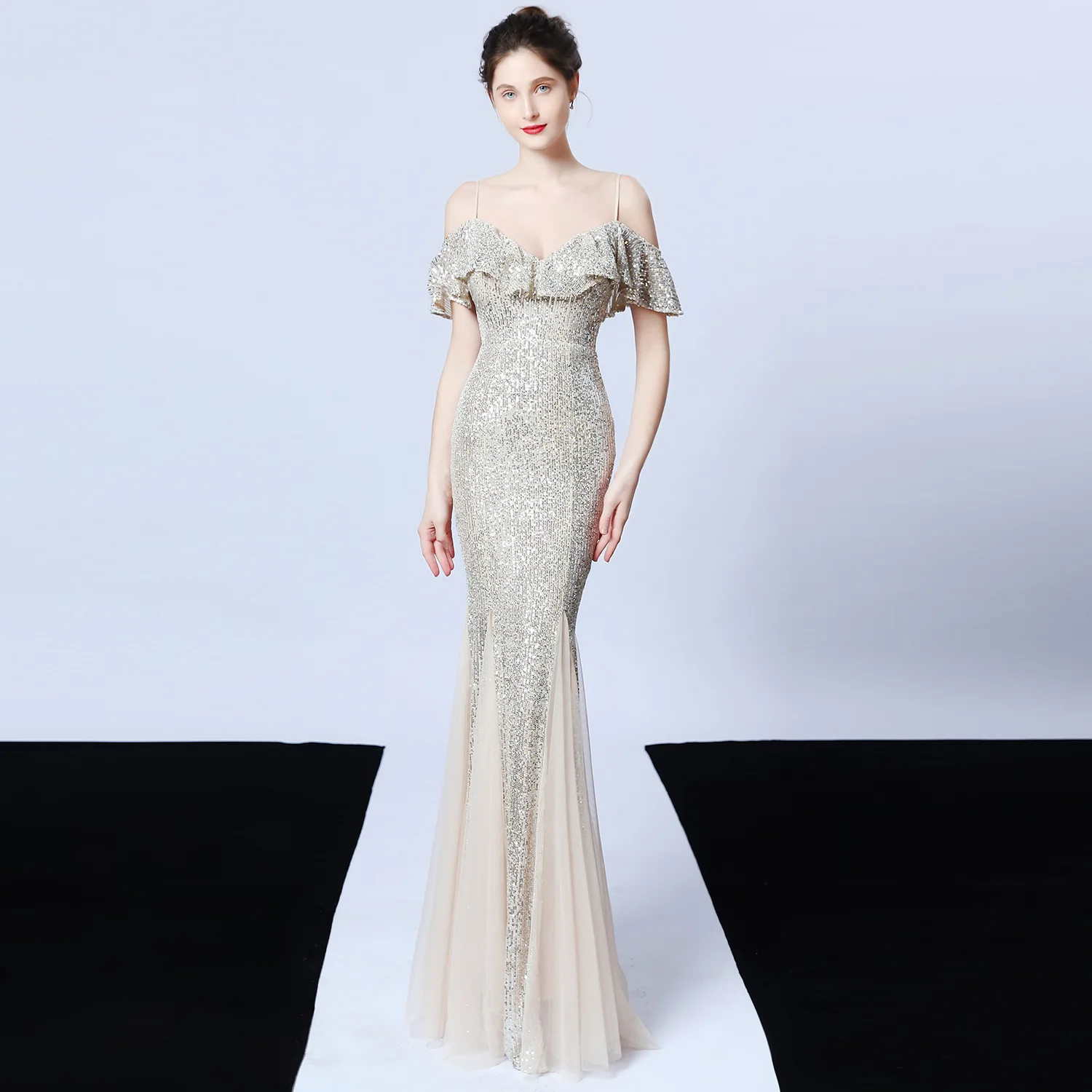Женское элегантное платье для банкета вечернее платье-русалка без рукавов с