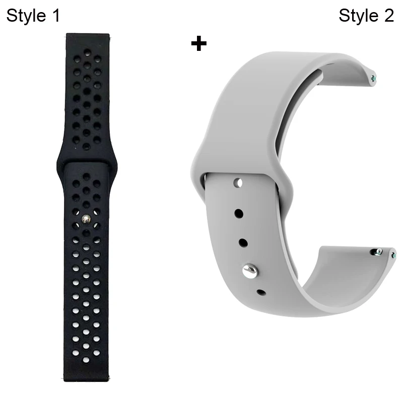 Black Black-Grey Ремешок для Xiaomi Amazfit Pace Stratos GTR 47 мм для huawei GT 2 46 мм Honor Magic Dream ремешок для samsung gear S3 Galaxy 46 мм - Цвет: Black Black-Grey