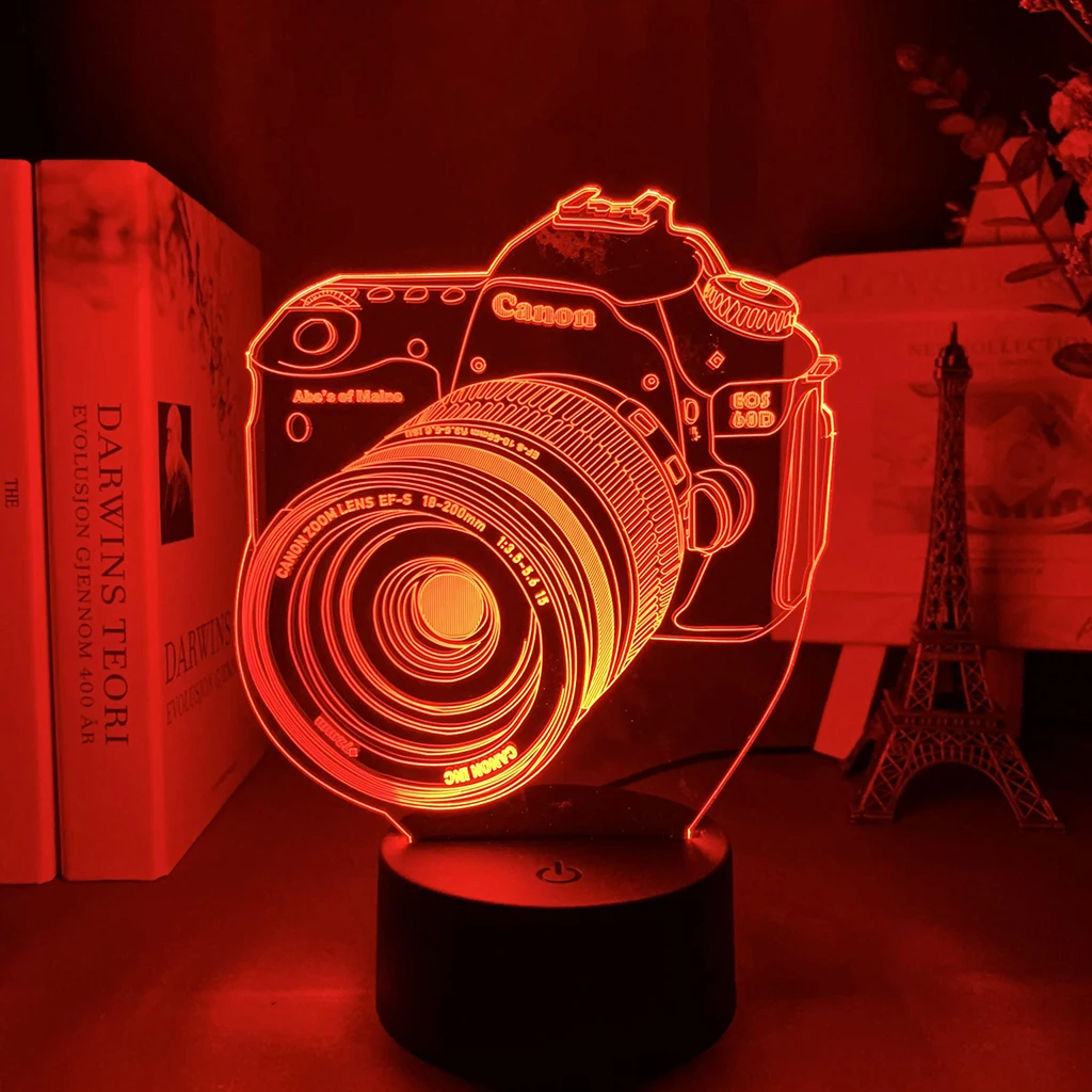 Newest Kid Light Night 3D LED Creative Table Bedside Lamp Romantic Camera light Kids Gril Home Decoration Gift | Освещение