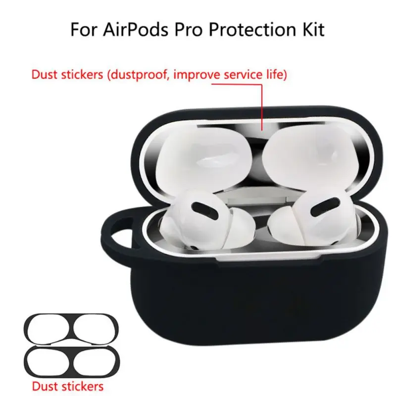 Высококачественный защитный чехол для Apple Airpods Pro 3 с крючком и наклейкой от пыли