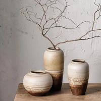 chinese ceramic pot zen ornaments big flower vase home decoration accessories dried flower arrangement vase stoneware flowerware
