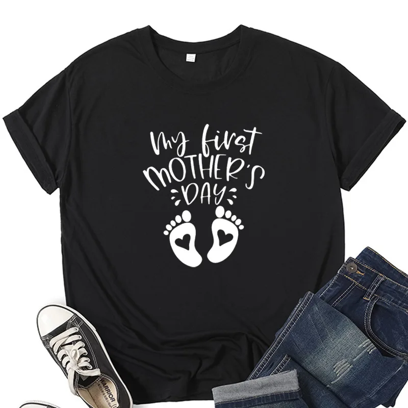 

Женская футболка с коротким рукавом и круглым вырезом, свободного покроя