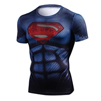 3d printed compression quick dry t shirt men running sport skinny male fitness bodybuilding workout tights tops cosplay clothing