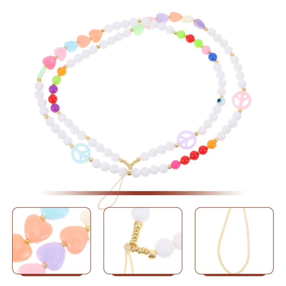 

1Pc Beaded Practical ID Tag Hanging Lanyard Chic Cellphone Hanging Rope