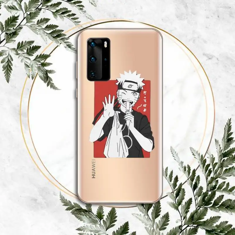 

Anime Uzumaki Naruto sasuke kakash Phone Case Transparent for Huawei P honor 8 10i 20 30 40 smart 2019