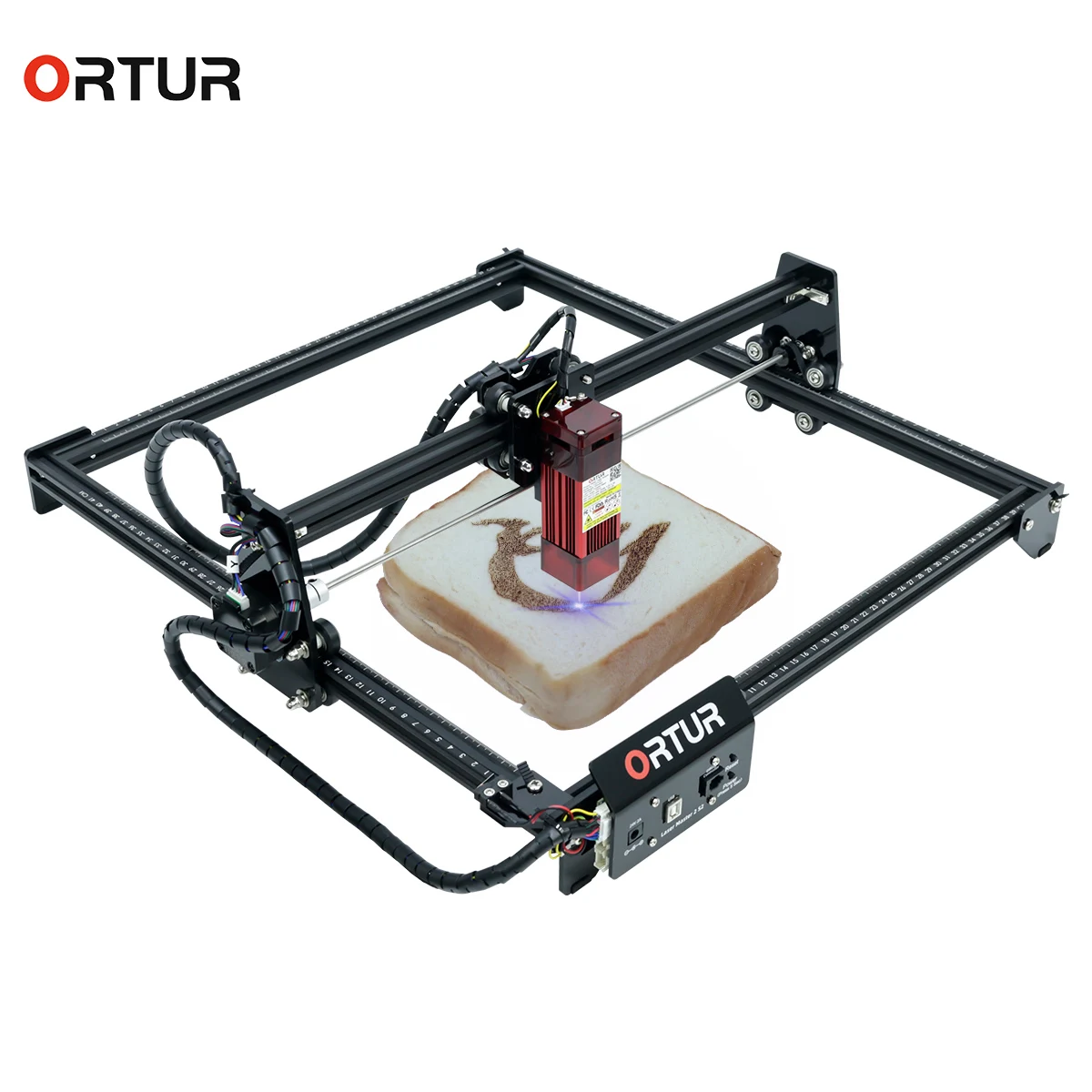Лазерный маркировочный станок Ortur мощный Настольный лазер для работы с кожей и