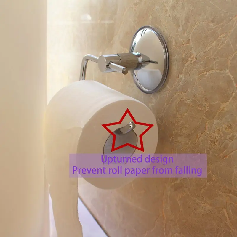 

Stainless Steel Bathroom Toilet Paper holder Roll Holder Tissue Bar Holder Wall Mounted by Air Vacuum Suction Cup