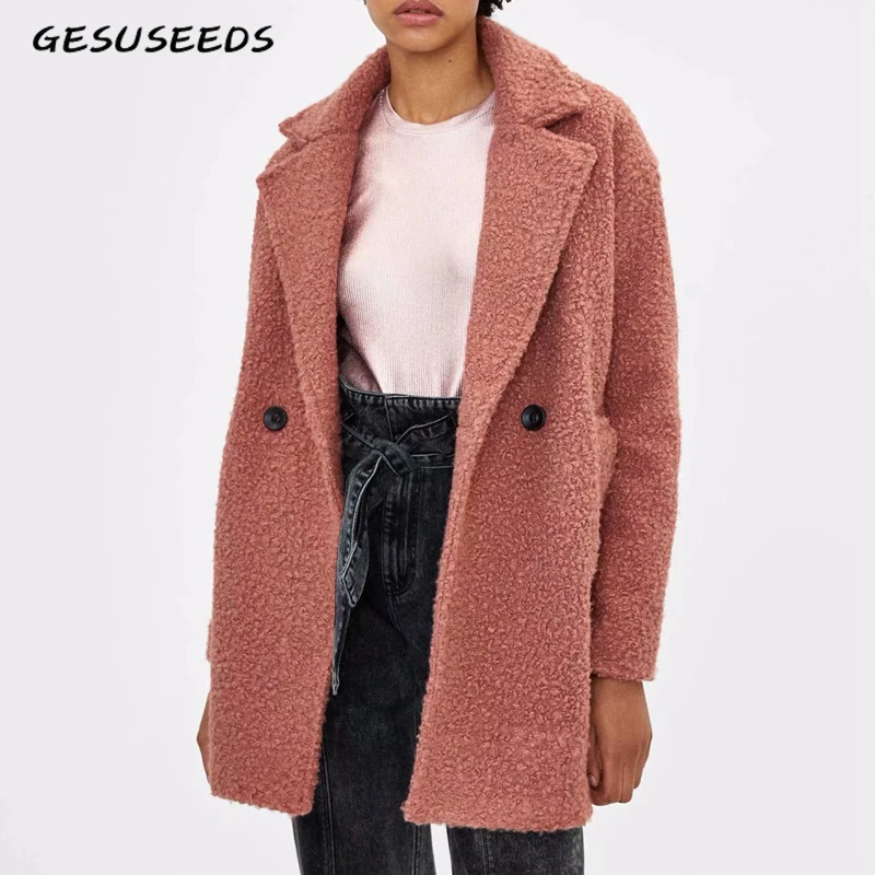 Женское винтажное шерстяное пальто длинное теплое размера плюс в Корейском