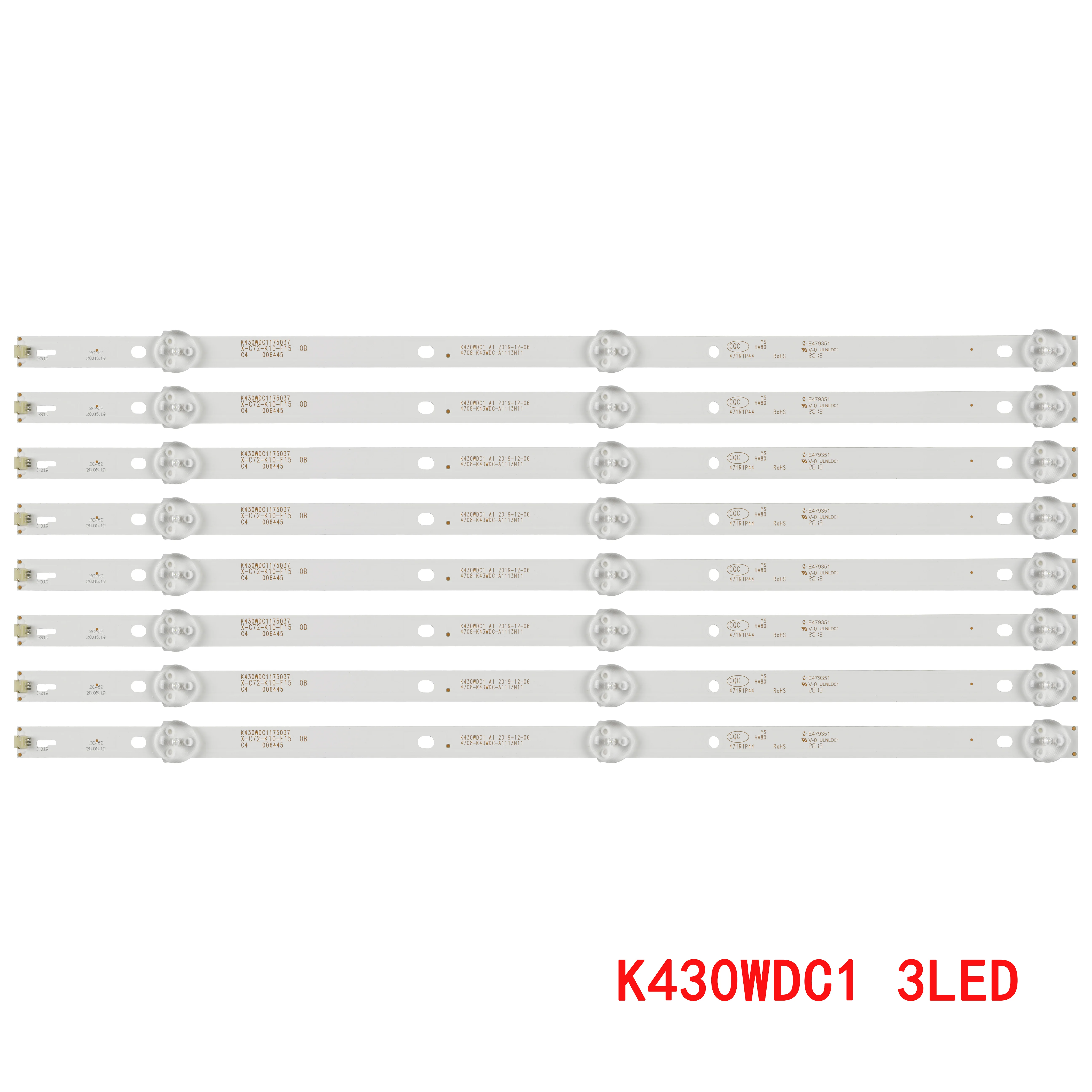 

LED backlight strip for 43PFS4062 43PUH6002/96 43DL4012N/62 43BDL4012 43PFS4012 43PUH6002 4708-K43WDC-A1113N11 K430WDK3 K430WDC1