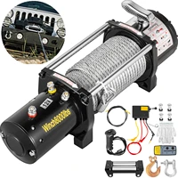 vevor 12v electric winch 8000ibs 94ft steel cable with wireless remote control utv atv jeep truck wrangler car lift power winch
