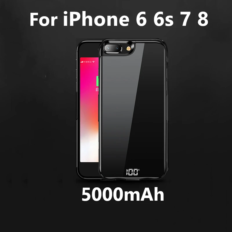 No Packing box Аккумулятор чехол для iphone 6s 6 7 8 Plus 5000/6000/8000mah зарядное устройство чехол для iphone XS Max XR зарядное устройство чехол - Цвет: No Packing box