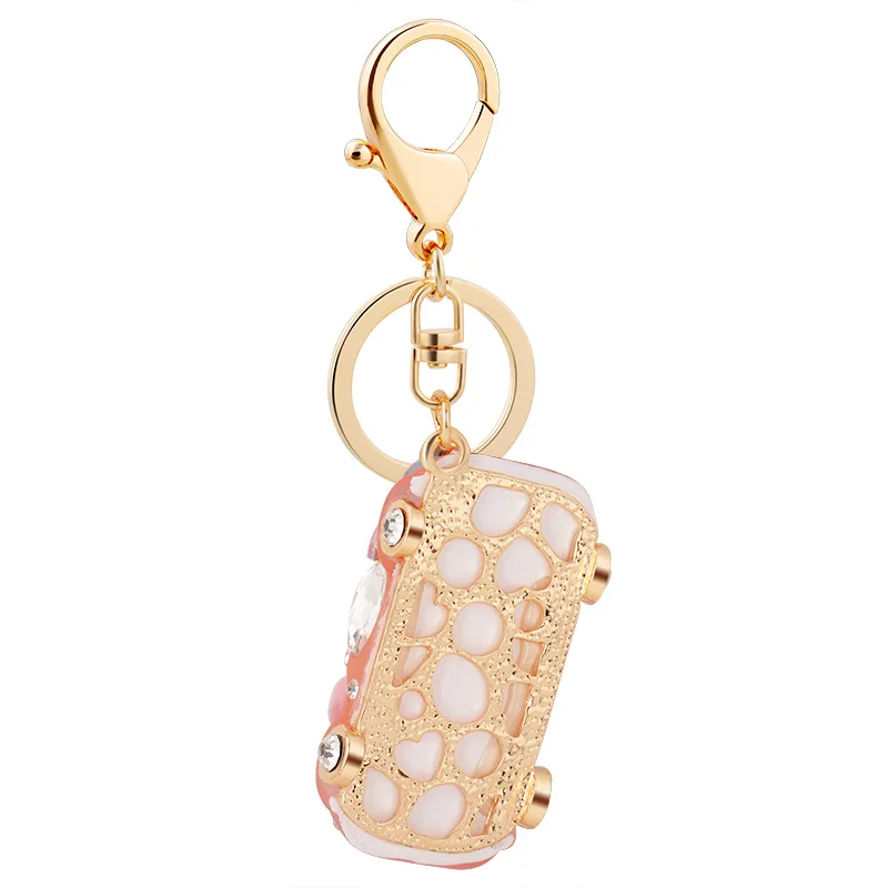 Милый модный 3D брелок Стразы в форме автомобиля Металлический Эмалированный для