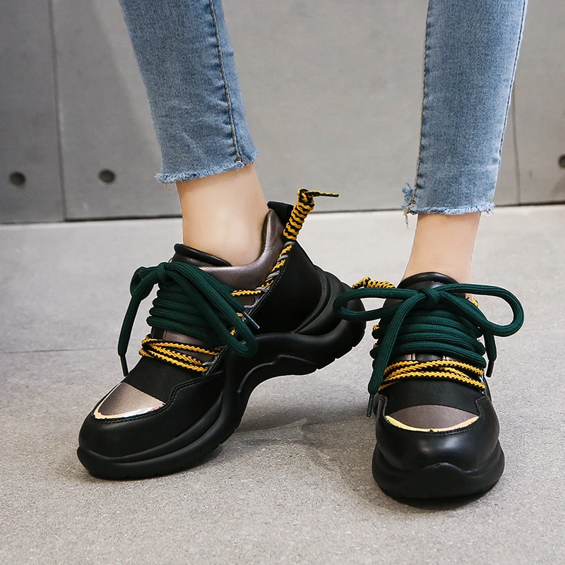 Rimocy/Модная женская дизайнерская обувь сезон осень Новинка черные кроссовки