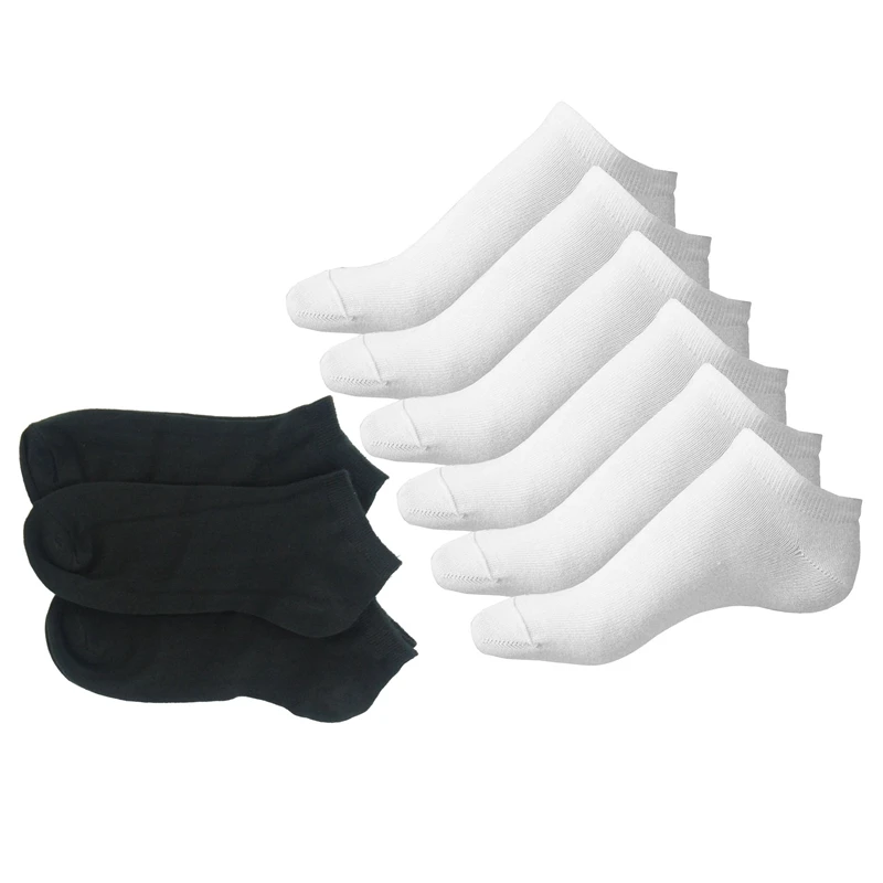 

6 pairs White + 6 pairs black Sport Socks Men Cotton Rich