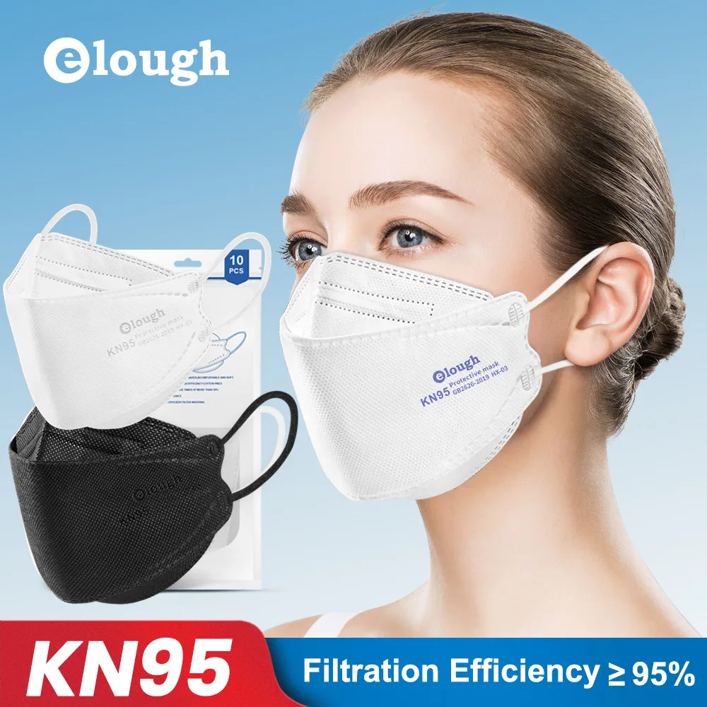 Elough fpp2 Утвержденная маска для лица 3D KF94 KN95 одноразовая взрослых маски из ткани ffpp3