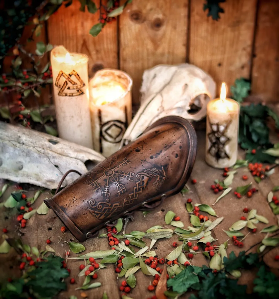 Реквизит для косплея 2021 браслет из искусственной кожи костюм викингов Броня на