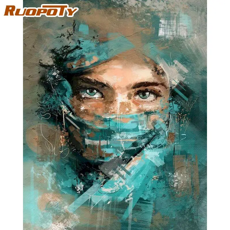 

RUOPOTY 60x75cm Frame Painting By Numbers DIY Gift For Adults Woman Figure Paint By Number Unique Handmade Home Decors Artwork