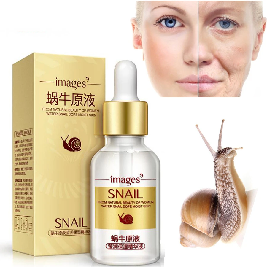 

IMAGES Snail Extract Serum Face Essence Anti Wrinkle Hyaluronic Acid Anti Aging Collagen Whitening Moisturizing Face Care Beauty