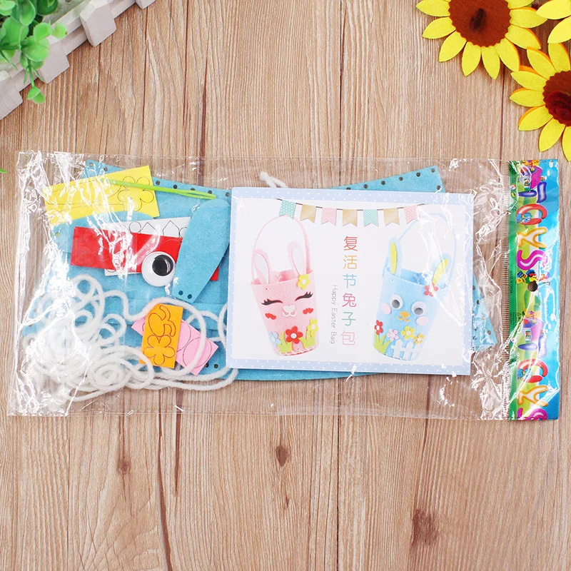 

DIY Happy Easter Egg Bag Arts and Crafts Toys for Kids Hand Basket Early Learning Education Toys Teaching Aids