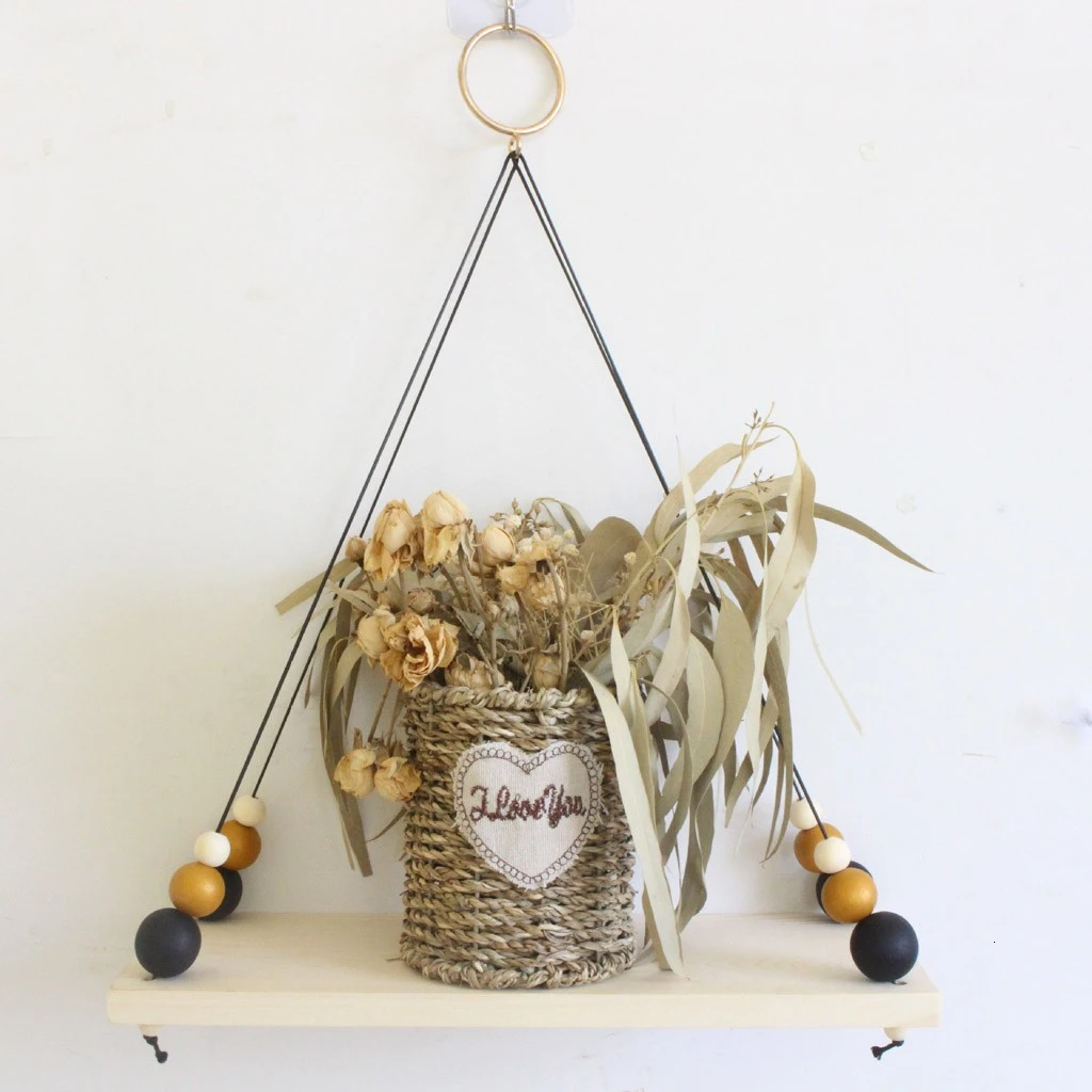 Настенная полка в скандинавском стиле деревянная декоративная для хранения