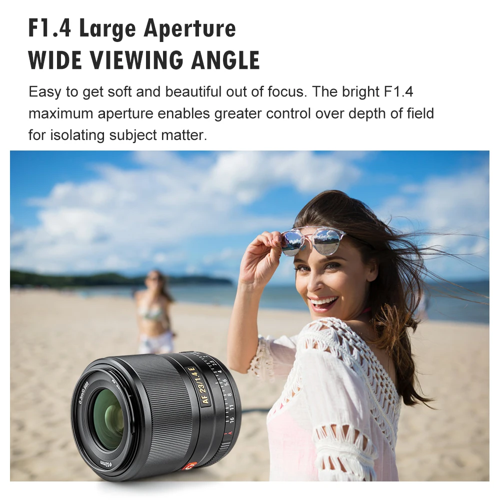 VILTROX 23 мм f1.4 AF 23/1.4 E Автофокус Макро объектив APS C компактный большой светосильный