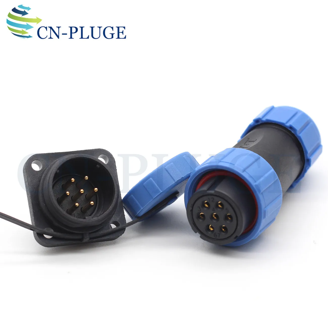 SP21 7 pin авиационный кабель Разъем водонепроницаемый квадратная панель крепление