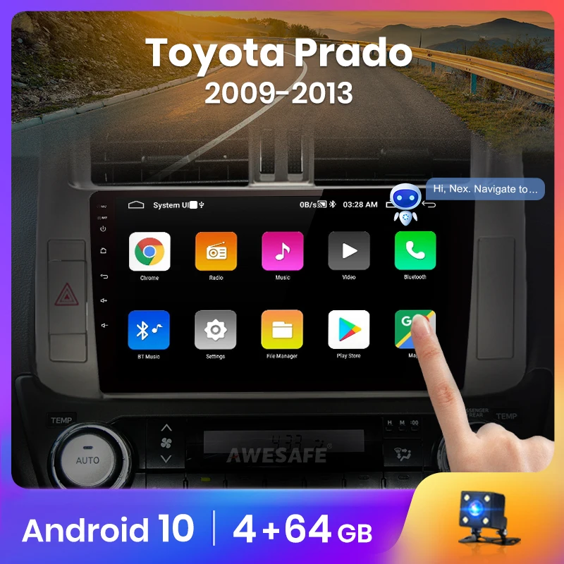 AWESAFE PX9 для Toyota Land Cruiser Prado J150 2009 2013 автомобильное радио мультимедийный видеоплеер